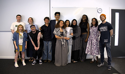 A photo of the University of Manchester interns at the Sick festival