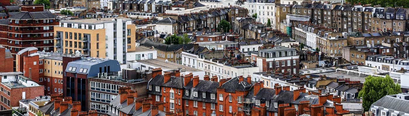 Houses in a city from the air