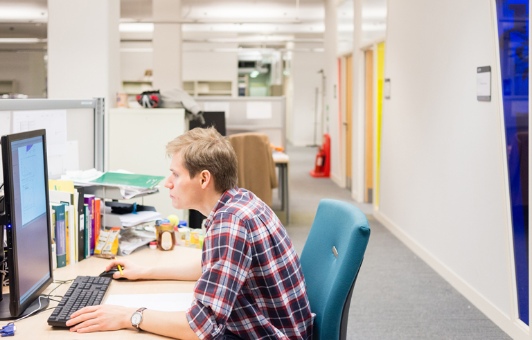 Student working at desk