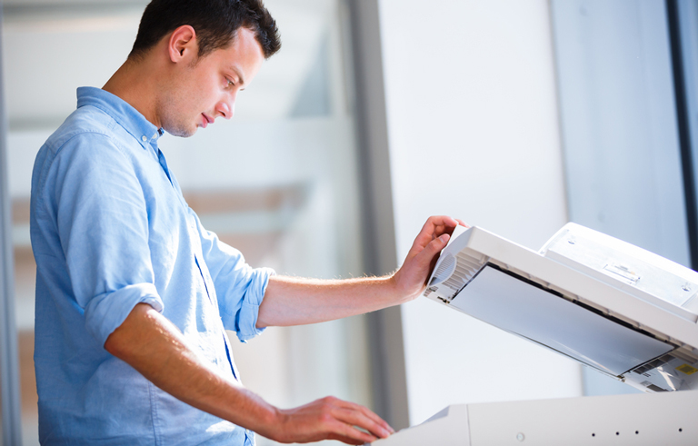 Student using photocopier