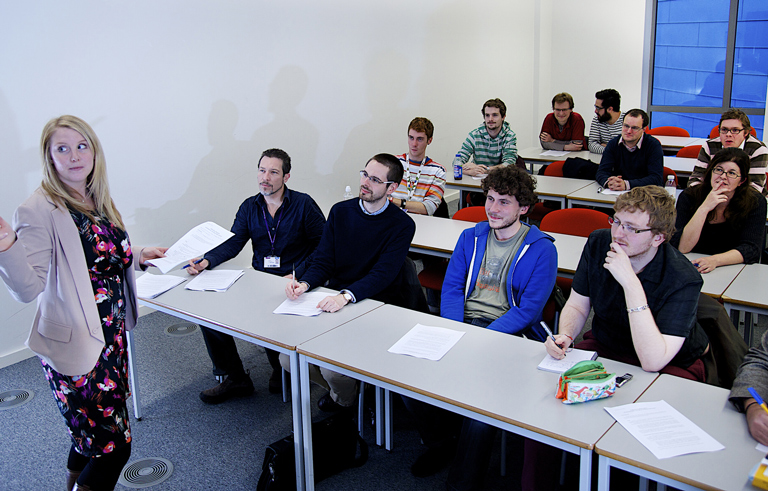 Students and lecturer in seminar room
