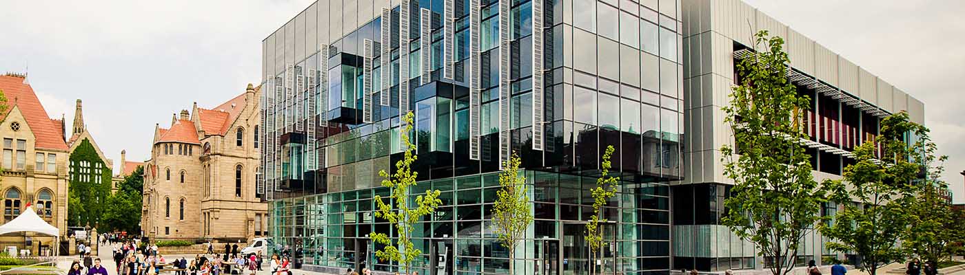Detail of old and new University buildings
